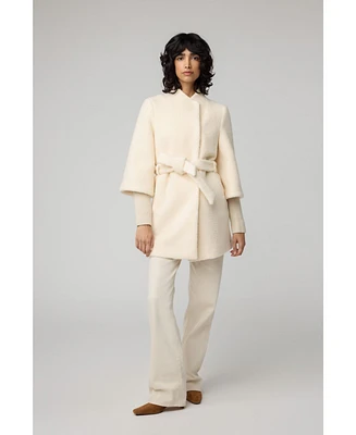 Soia & Kyo Women's Mariah Semi-Fitted Wool Blend Sherpa With Belt