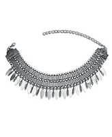 Bling Jewelry Native American Style Feather Choker Necklace Bohemian Boho Western Jewelry