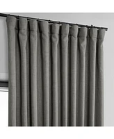 Half Price Drapes Blazer Grey Extra Wide Textured Faux Linen Room Darkening Curtain