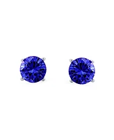 Bling Jewelry Round Solitaire Cz Stud Earrings Screw back Rose Gold Plated .925 Sterling Silver