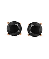 Bling Jewelry Round Cubic Zirconia Cz Solitaire Stud Earrings Rose Gold Plated Sterling Silver Screwback