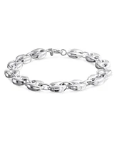 Bling Jewelry .925 Sterling Silver Nautical Anchor Link Puff Mariner Chain Bracelet 9MM Wide