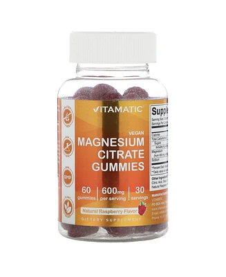 Vitamatic Nutrition Magnesium Citrate Gummies Natural Raspberry 600 mg