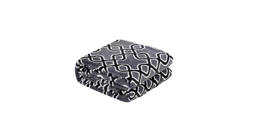 HappyCare Textiles Grey Ultra-soft Blanket, 50x70 inches