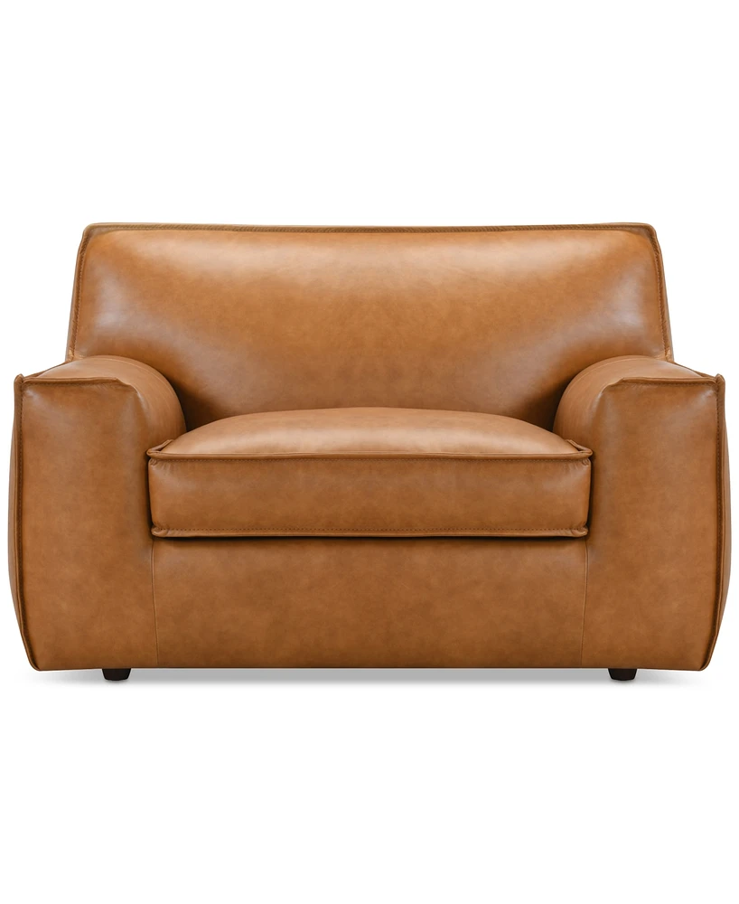 Glympton 53" Leather Arm Chair, Exclusively at Macy's