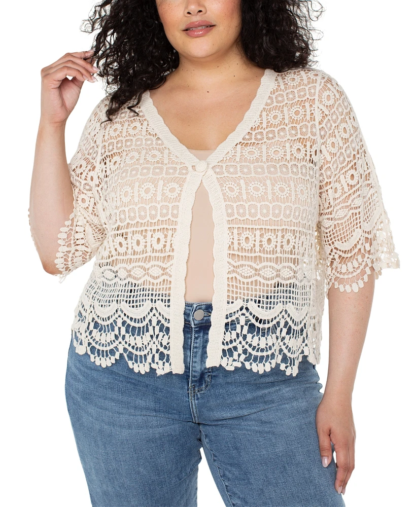 Liverpool Los Angeles Plus Crochet Lace Bolero