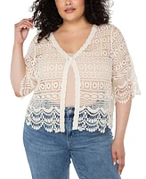 Liverpool Los Angeles Plus Crochet Lace Bolero