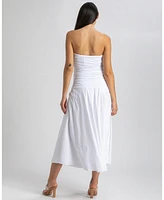 Pietro Brunelli Maternity Strapless Side Ruching Poplin and Jersey Coco Dress