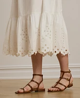 Lauren Ralph Lauren Women's Eyelet Cotton Broadcloth Midi Skirt