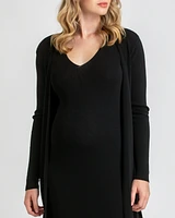 Pietro Brunelli Maternity Viscose Knit Side Slits Maxi Tulip Cardigan