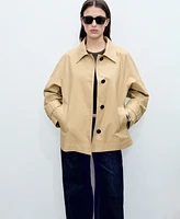 Mango Women's Buttoned Cotton Parka Coat