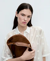 Mango Women's Semi-Transparent Lyocell Shirt