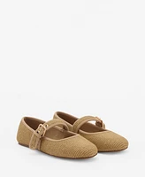 Mango Women's Buckle Strap Cotton Shoes