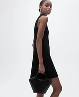 Mango Women's Perkins-Neck Knitted Dress