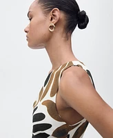 Mango Women's Abstract Leaf Print Dress