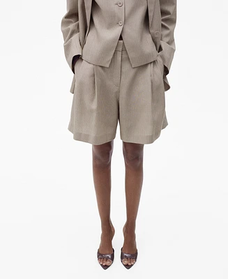 Mango Women's Striped Suit Bermuda Shorts