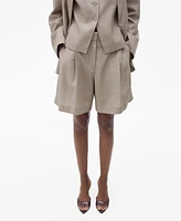 Mango Women's Striped Suit Bermuda Shorts