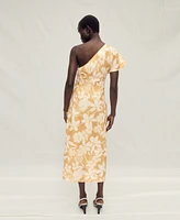 Mango Women's Linen Floral-Print Dress