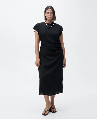 Mango Women's Draped Straight Dress