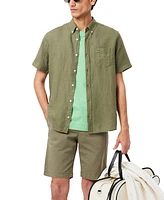 Lacoste Men's Regular-Fit Logo Linen Shirt