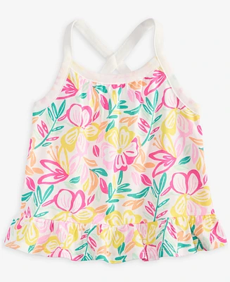 First Impressions Baby Girls Modern Tropical-Print Peplum Tank Top, Exclusively at Macy's