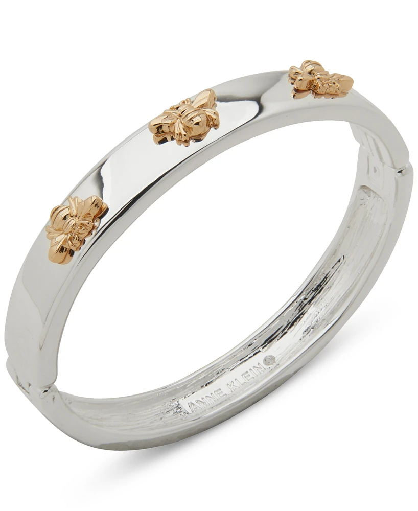 Anne Klein Two-Tone Bee Motif Bangle Bracelet