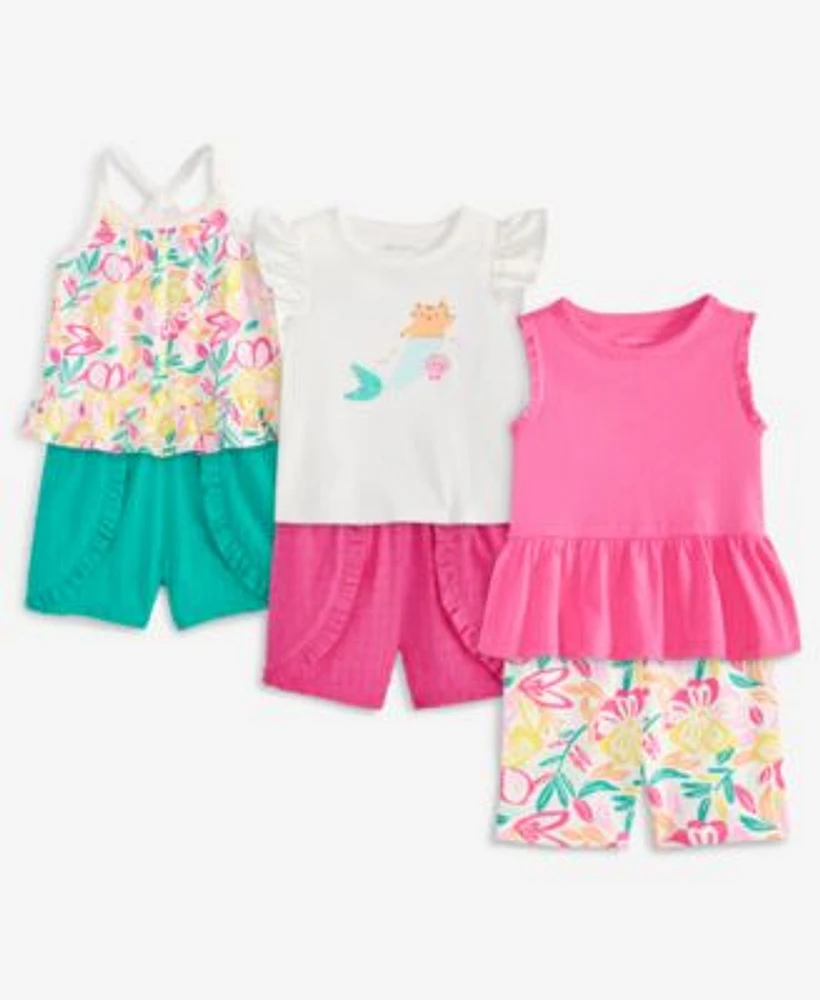 First Impressions Baby Girls Mermaid Kitty Floral Tops Shorts Exclusively At Macys