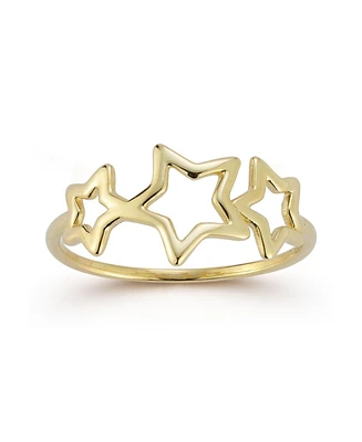 Rachel Zoe Fine Jewelry 14K Gold Open Triple Star Ring