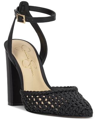 Jessica Simpson Women's Nariro Block-Heel Woven Pumps