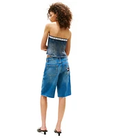 Tommy Girl Women's Wide-Leg Denim Shorts