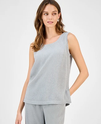 Kasper Women's Textured Scoop-Neck Sleeveless Top