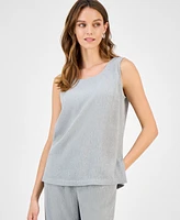Kasper Women's Textured Scoop-Neck Sleeveless Top