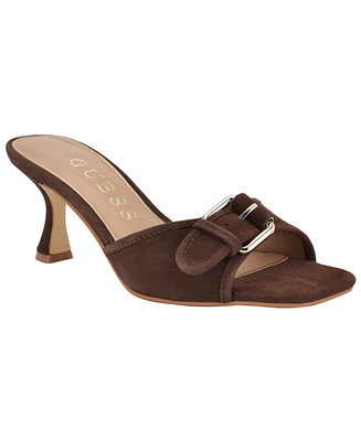 Guess Women's Dista Buckle Kitten Heel Sandals