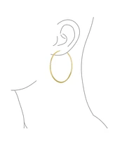 Bling Jewelry Set of 2 Minimalist Hoop Earrings 2MM Gold Plated 1.75 Inch & 2.5 Inch