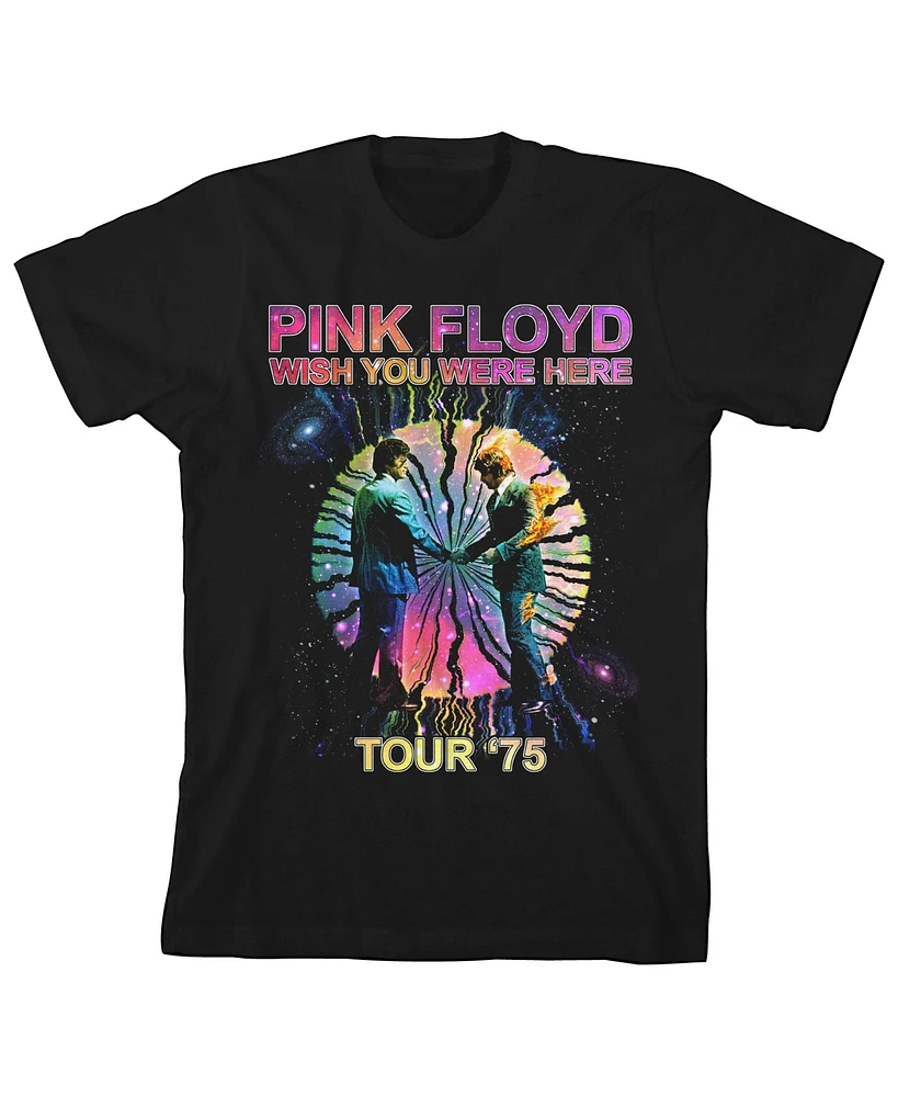Pink Floyd Boys Wish You Were Here Prism Graphic Crew Neck Short Sleeve Youth Black T-shirt-xl