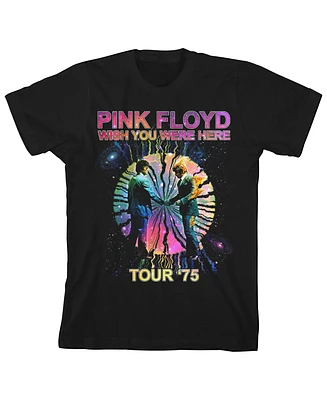 Pink Floyd Boys Wish You Were Here Prism Graphic Crew Neck Short Sleeve Youth Black T-shirt-xl