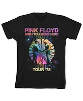 Pink Floyd Boys Wish You Were Here Prism Graphic Crew Neck Short Sleeve Youth Black T-shirt-xl