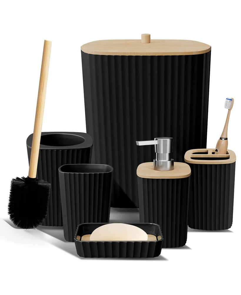 6-Piece Complete Bathroom Decor & Accessory Set