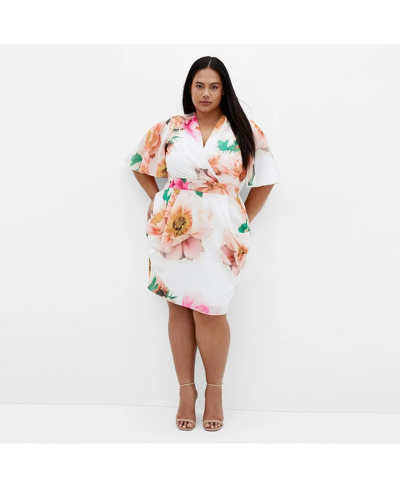 City Chic Plus Braelynn Floral Mini Dress