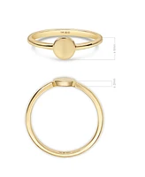 Devata Round Disc Ring in 14K Gold, Size 8, approx. 2.1 grams