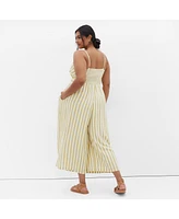 City Chic Plus Lara Stripe Jumpsuit