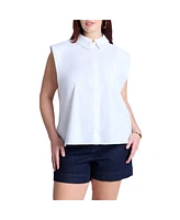 Eloquii Plus Strong Shoulder Collared Top