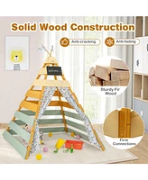 Triangle Hideaway Playhouse with Removable Chalkboard for Indoor and Outdoor