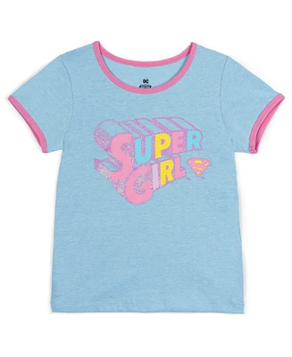 Justice League Toddler Girls Dc Comics Super Ringer T-Shirt