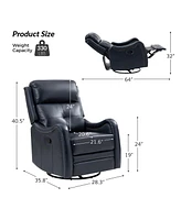 Susana Genuine Leather Swivel Rocker Recliner