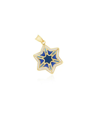 The Lovery Mixed Blue Enamel Star Charm 14K Gold