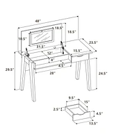 Dressing Table with Flip Mirror and Storage Drawer