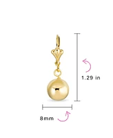 Bling Jewelry Set of Two Classic Round Drop Ball Earrings 18K Gold Plated 8 & 10 Mm