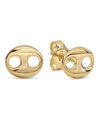 Devata Mariner Stud Earrings in 14K Gold, approx. 1.5 grams.