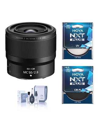 Nikon Nikkor Z Mc 50mm f/2.8 Lens, Bundle with Hoya Nxt Plus 46mm Uv+Cpl Filter Kit, Cleaning Kit